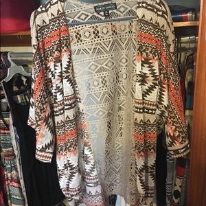 Aztec print kimono